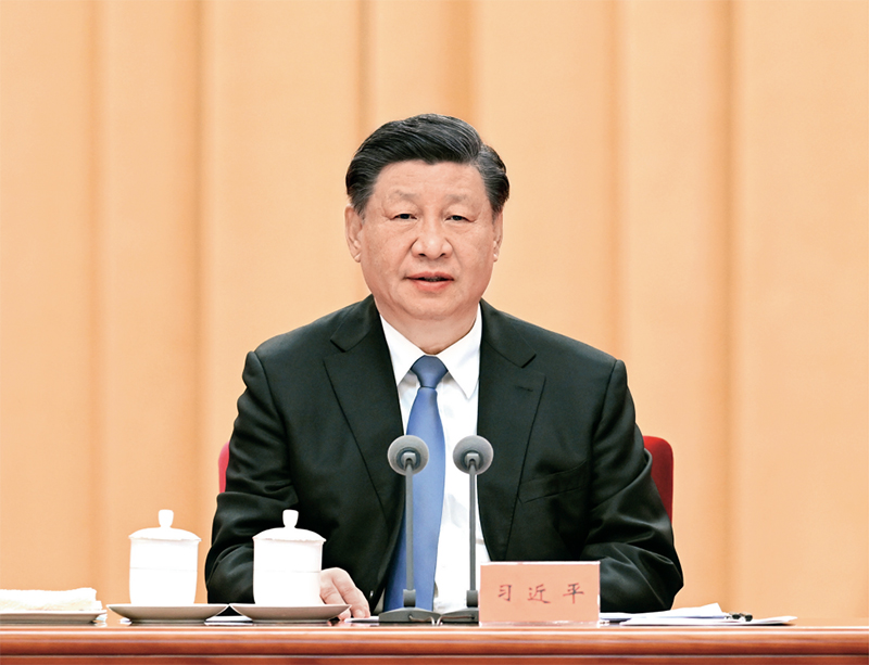 2023年1月9日，中共中央總書記、國家主席、中央軍委主席習近平在中國共產黨第二十屆中央紀律檢查委員會第二次全體會議上發表重要講話。 新華社記者 張領/攝